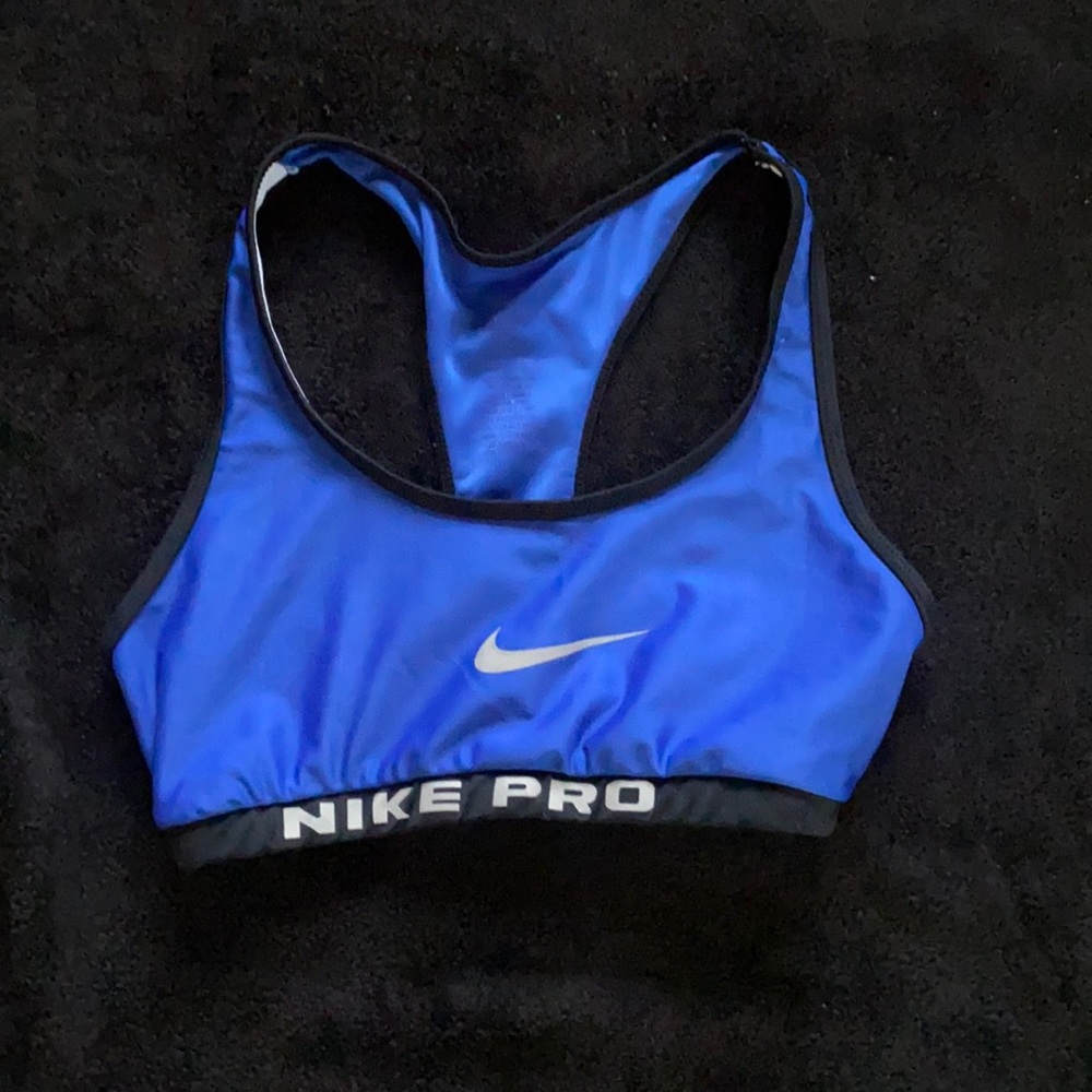 Royal blue Nike Pro sports bra.